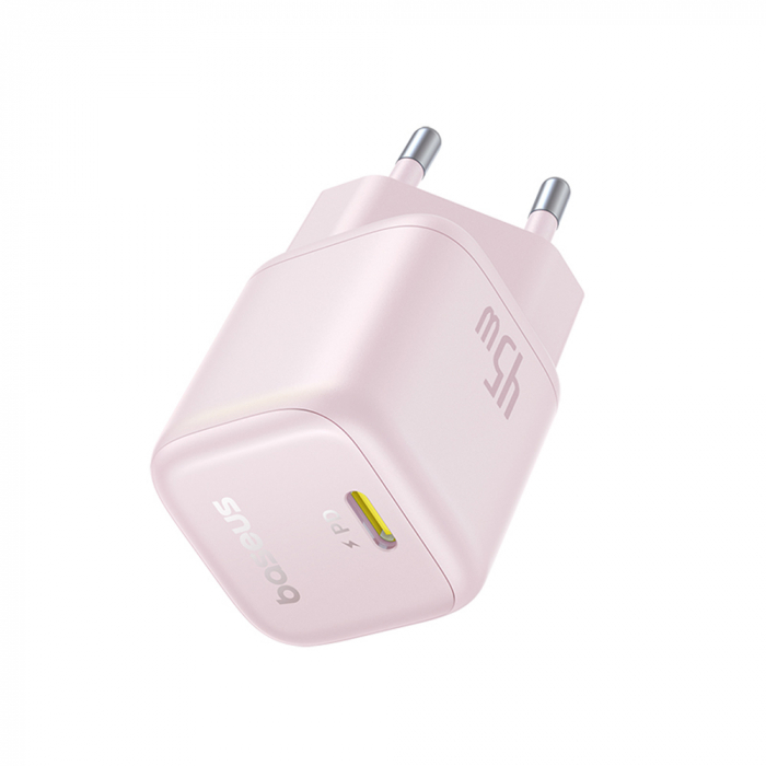 Baseus - Wall Charger PicoGo  - GaN, Fast Charging, 45W, USB-C - Baby Pink [4]