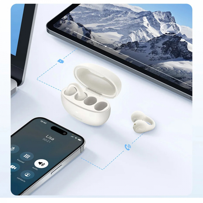 Baseus - Wireless Earbuds AirGo AS01 (A00069101223-00) - for Sports, Bluetooth 5.3, Noise Reduction, 2-Mic ENC - White [4]