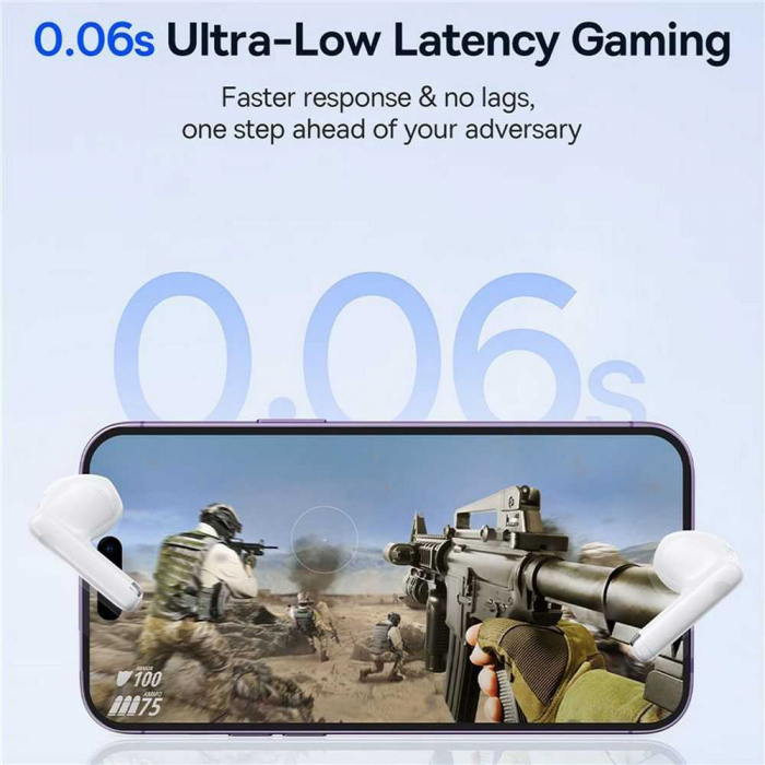 Baseus - Wireless Earbuds Bowie E13 (A00059701217-Z1) - TWS, Bluetooth V5.3, 400mAh, Type-C - White [5]