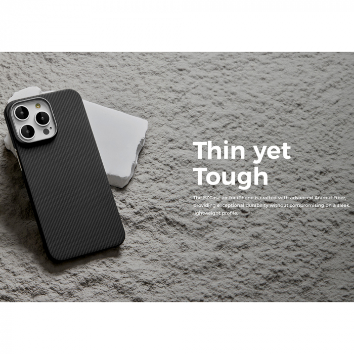 Edizard - Air MagSafe Case - iPhone 16 Pro Max - Black - Kevlar [6]