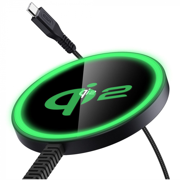 ESR - Mini Magnetic Wireless Charger HaloLock Qi2 - MagSafe Compatible, 15W, with Type-C Cable, 1.5m - Black [3]