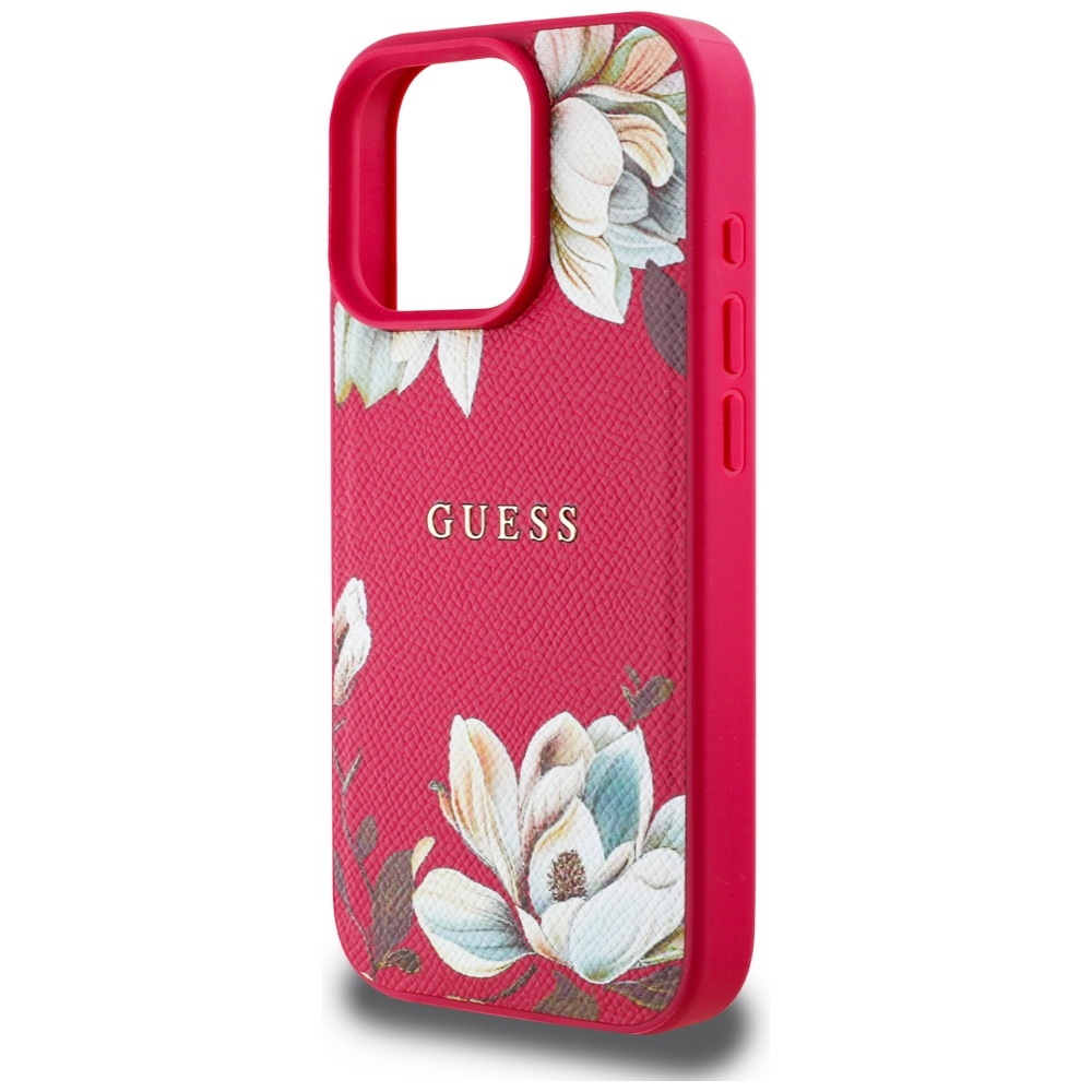 Guess - Grained Flowers MagSafe (GUHMP16LPGNMPLMF) - iPhone 16 Pro - Fuchsia [3]