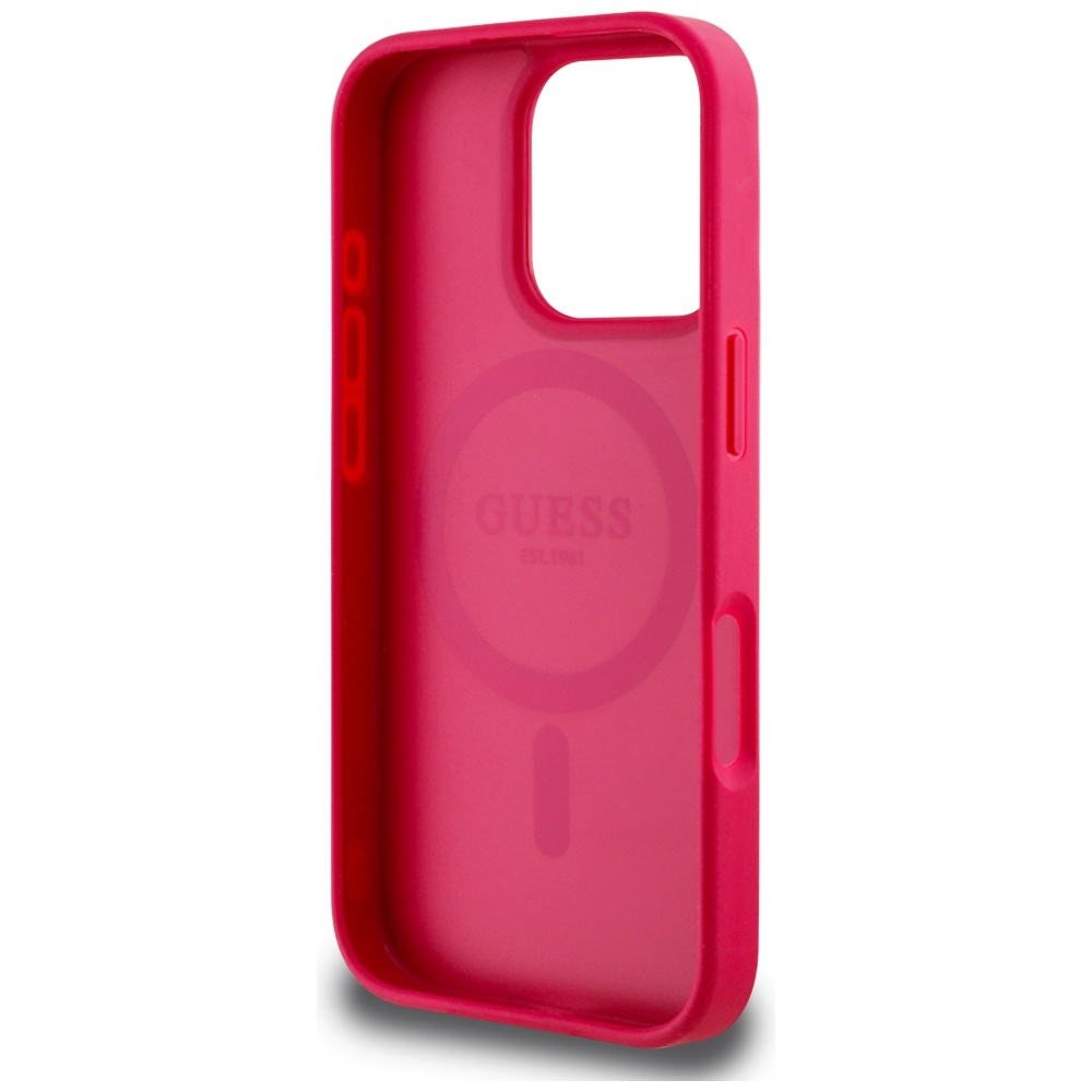 Guess - Grained Flowers MagSafe (GUHMP16XPGNMPLMF) - iPhone 16 Pro Max - Fuchsia [5]