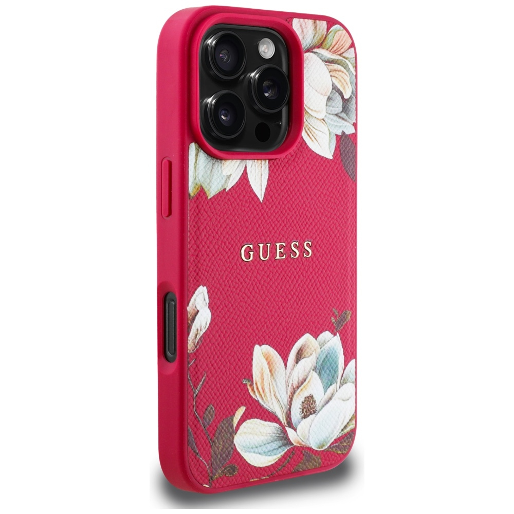 Guess - Grained Flowers MagSafe (GUHMP16XPGNMPLMF) - iPhone 16 Pro Max - Fuchsia [2]