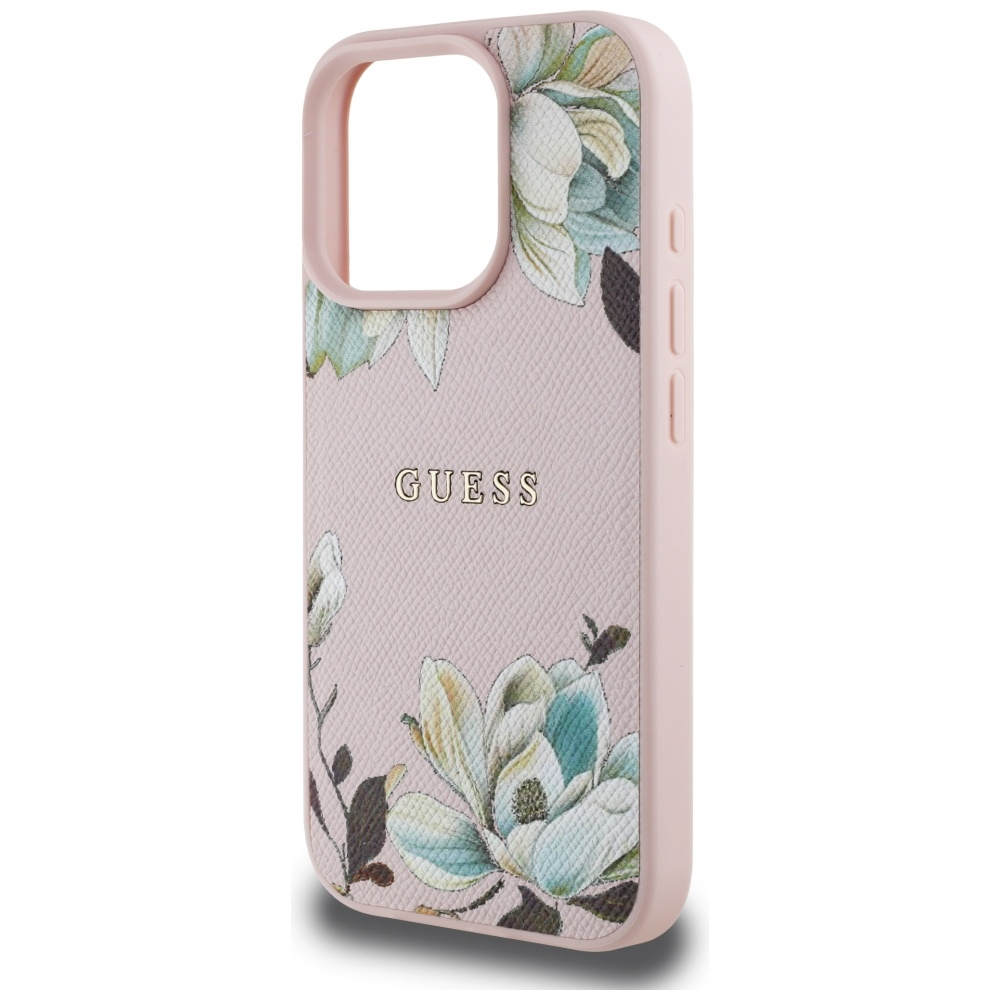 Guess - Grained Flowers MagSafe (GUHMP16XPGNMPLMP) - iPhone 16 Pro Max - Pink [3]