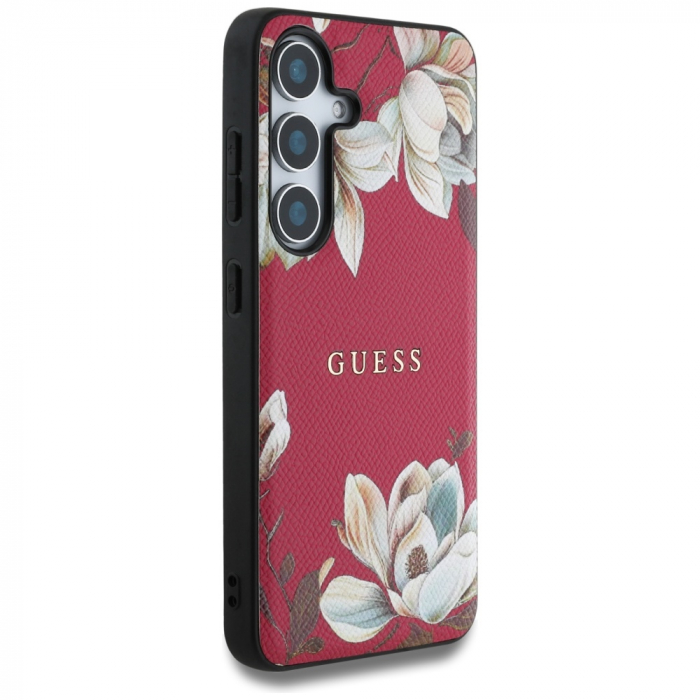 Guess - Grained Flowers MagSafe (GUHMS25SPGNMPLMF) - Samsung Galaxy S25 - Fuchsia [4]