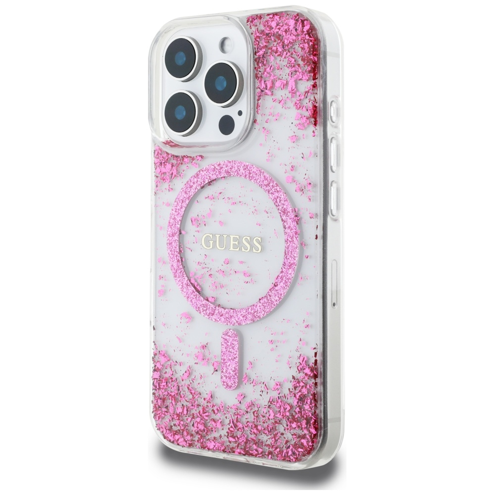 Guess - Hardcase Resin Bottom Glitter MagSafe (GUHMP16LRGRGEP) - iPhone 16 Pro - Pink [4]