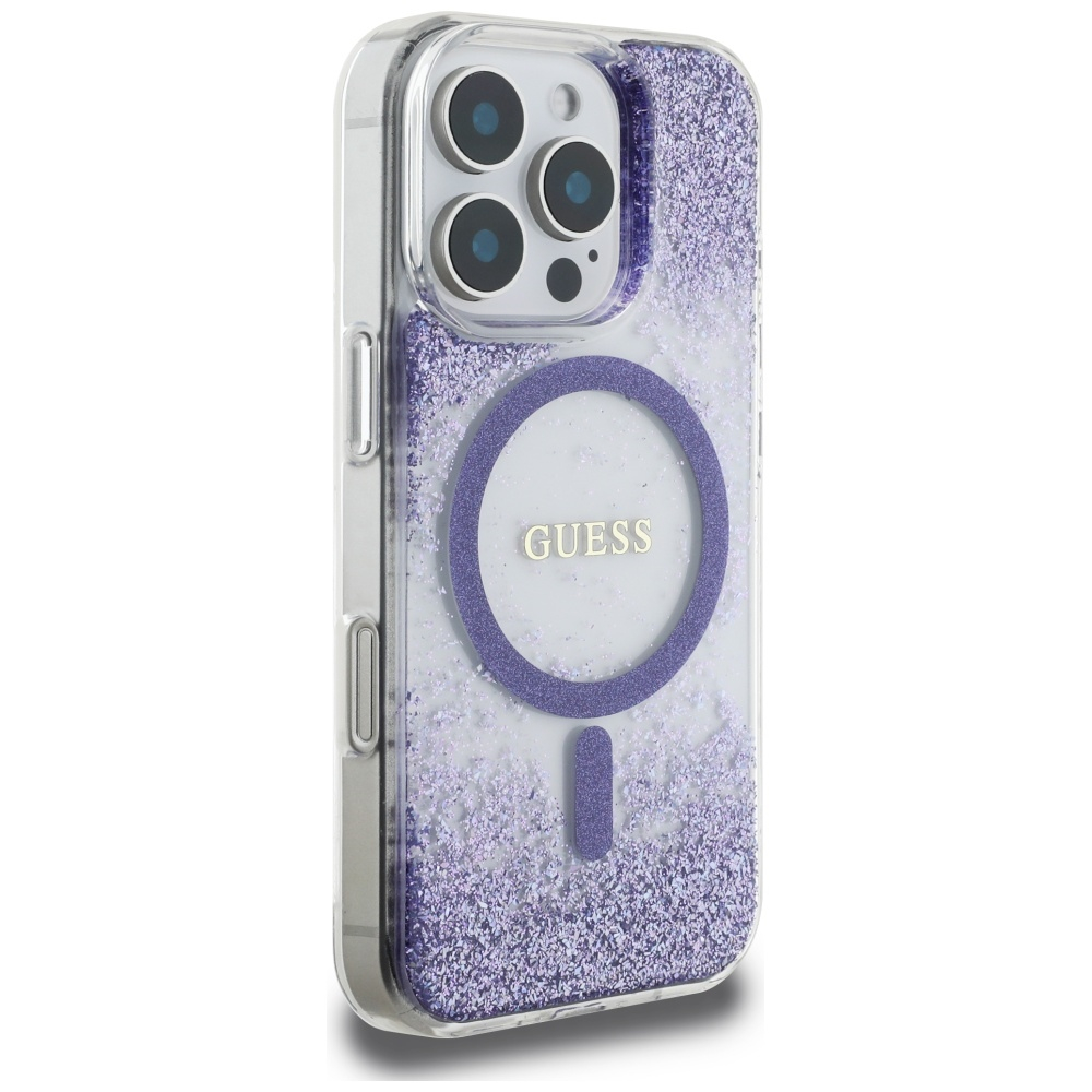 Guess - Hardcase Resin Bottom Glitter MagSafe (GUHMP16LRGRGEU) - iPhone 16 Pro - Purple [4]