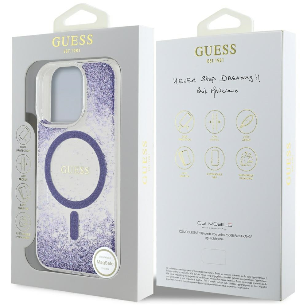 Guess - Hardcase Resin Bottom Glitter MagSafe (GUHMP16LRGRGEU) - iPhone 16 Pro - Purple [7]