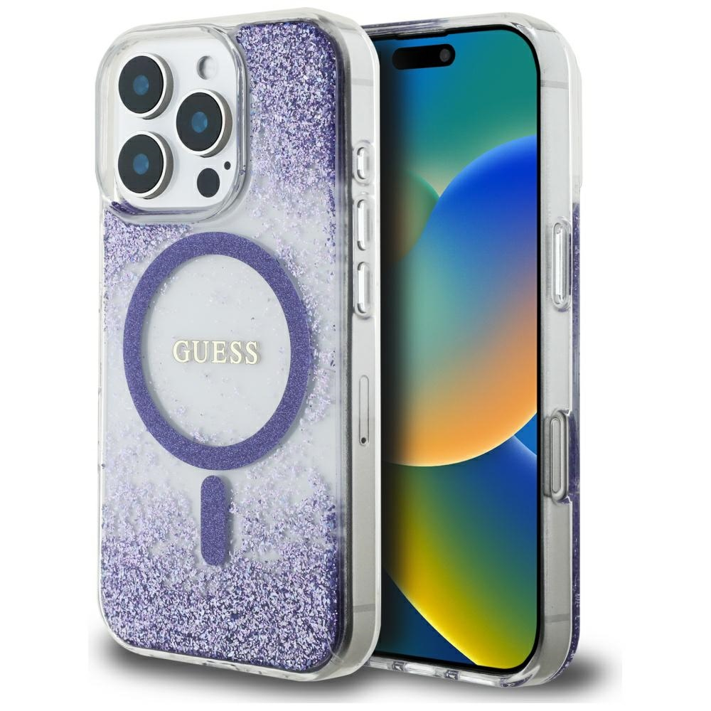 Guess - Hardcase Resin Bottom Glitter MagSafe (GUHMP16LRGRGEU) - iPhone 16 Pro - Purple [1]