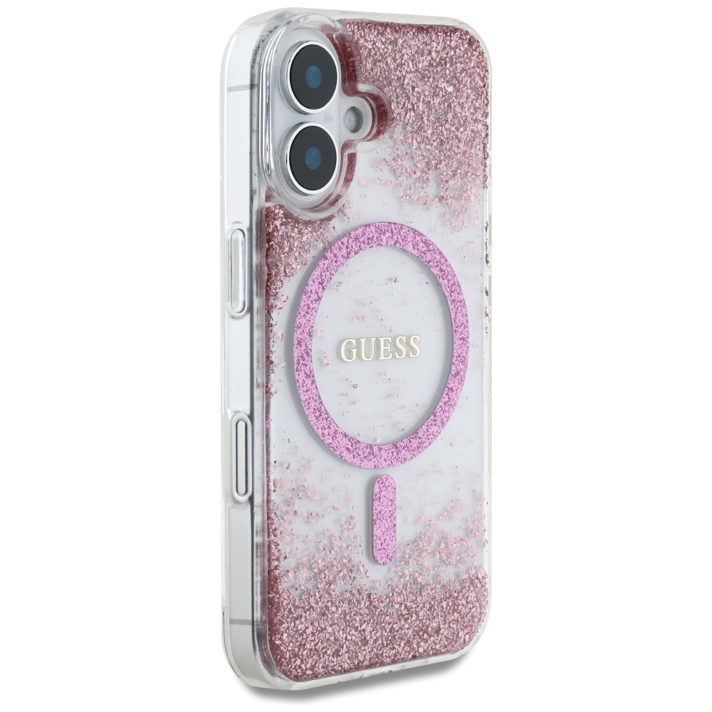 Guess - Hardcase Resin Bottom Glitter MagSafe (GUHMP16SRGRGEP) - iPhone 16 - Pink [2]