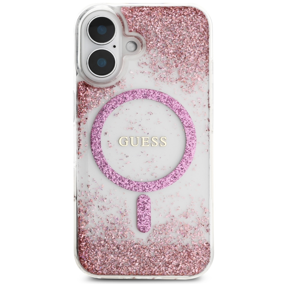 Guess - Hardcase Resin Bottom Glitter MagSafe (GUHMP16SRGRGEP) - iPhone 16 - Pink [6]