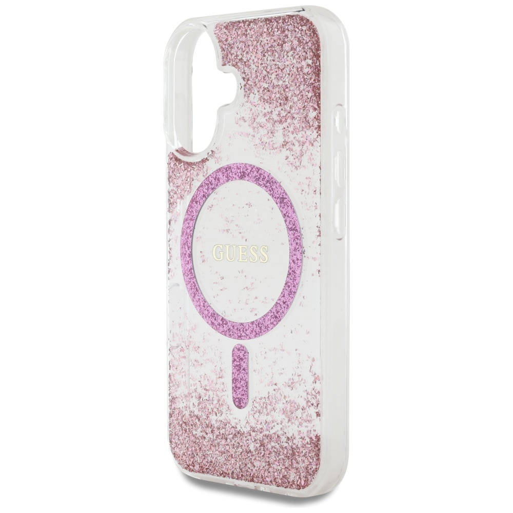Guess - Hardcase Resin Bottom Glitter MagSafe (GUHMP16SRGRGEP) - iPhone 16 - Pink [3]