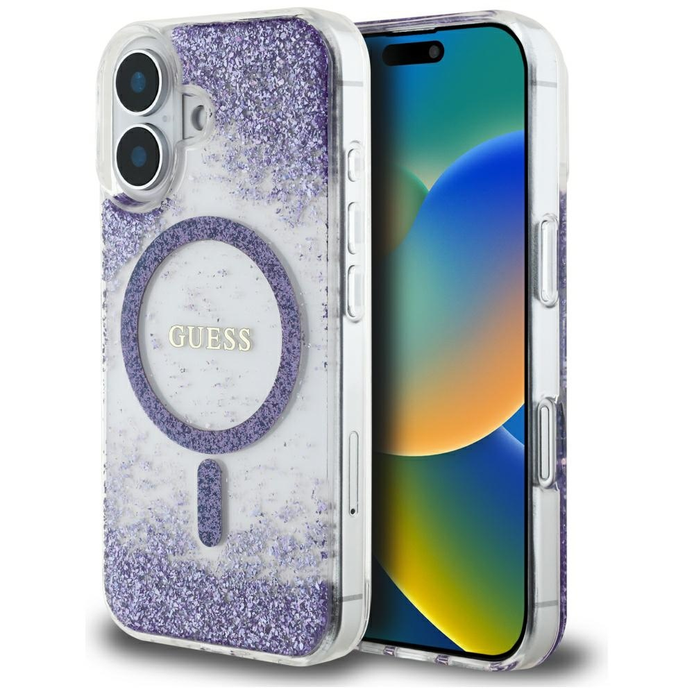 Guess - Hardcase Resin Bottom Glitter MagSafe (GUHMP16SRGRGEU) - iPhone 16 - Purple [1]