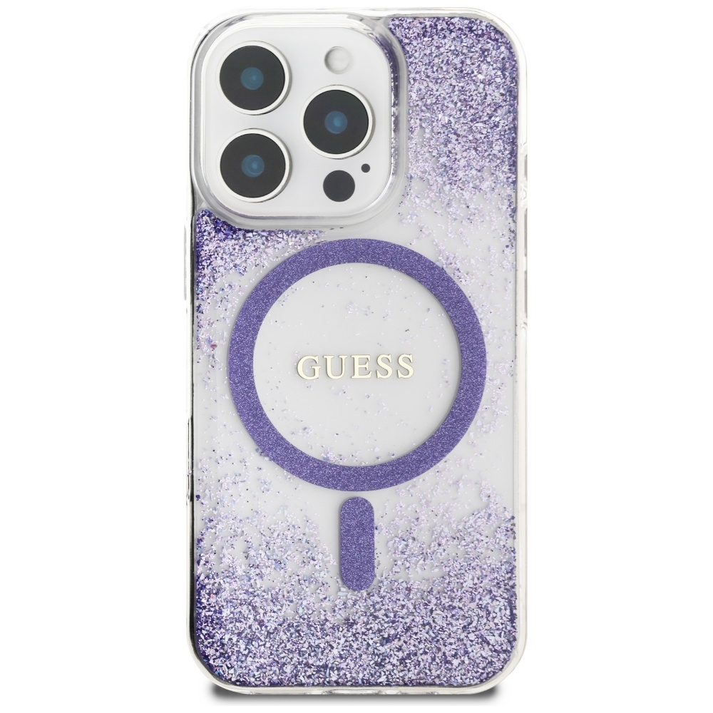 Guess - Hardcase Resin Bottom Glitter MagSafe (GUHMP16XRGRGEU) - iPhone 16 Pro Max - Purple [6]