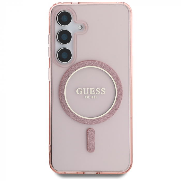 Guess - IML Glitter Circle MagSafe (GUHMS25SHFGEREP) - Samsung Galaxy S25 - Pink [2]