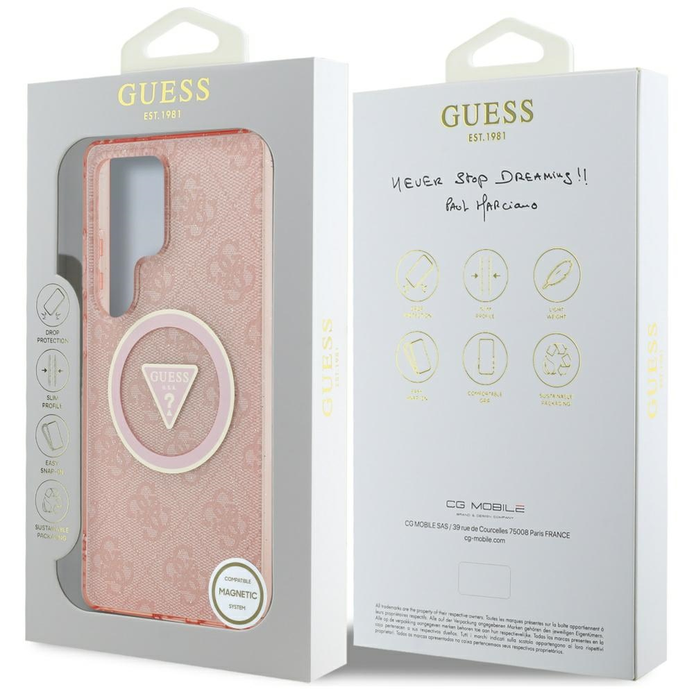 Guess - IML Metal Glitter 4G Circle Triangle MagSafe - Samsung Galaxy S25 Ultra - Pink [7]