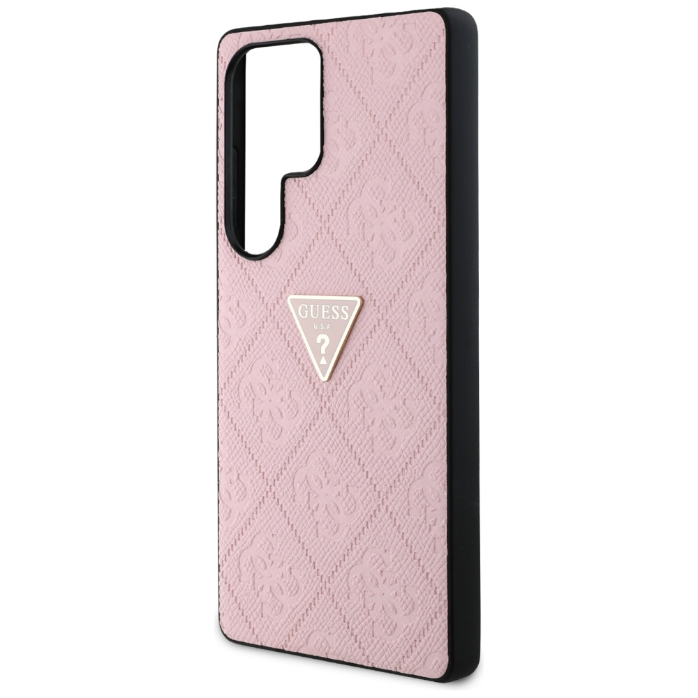 Guess - Leather Grained Hot Stamp 4G Triangle Metal - Samsung Galaxy S25 Ultra - Pink [2]