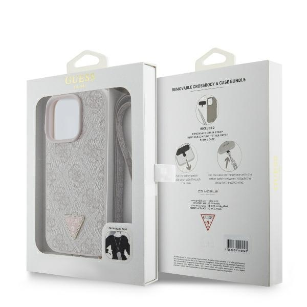 Guess - Leather Metal Logo Strass Crossbody (GUHCP16XP4TDSCPP) - iPhone 16 Pro Max - Pink [7]