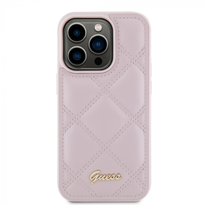 Guess - Quilted Metal Logo (GUHCP15LPSQSQSP) - iPhone 15 Pro - Pink [4]