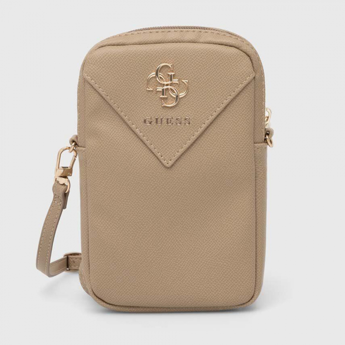 Guess - Universal Phone Pouch Zip Triangle 4G (GUWBZPGSTEGD) - Universal, Adjustable Strap, Zip Closure - Light Gold [5]