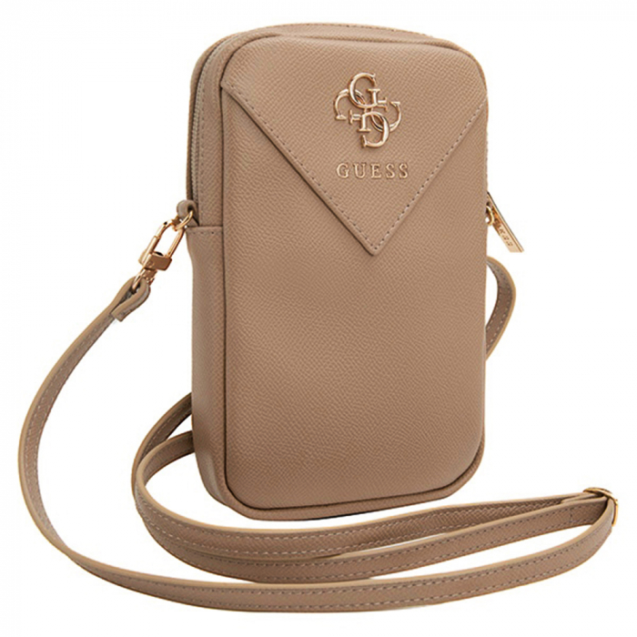 Guess - Universal Phone Pouch Zip Triangle 4G (GUWBZPGSTEGD) - Universal, Adjustable Strap, Zip Closure - Light Gold [2]