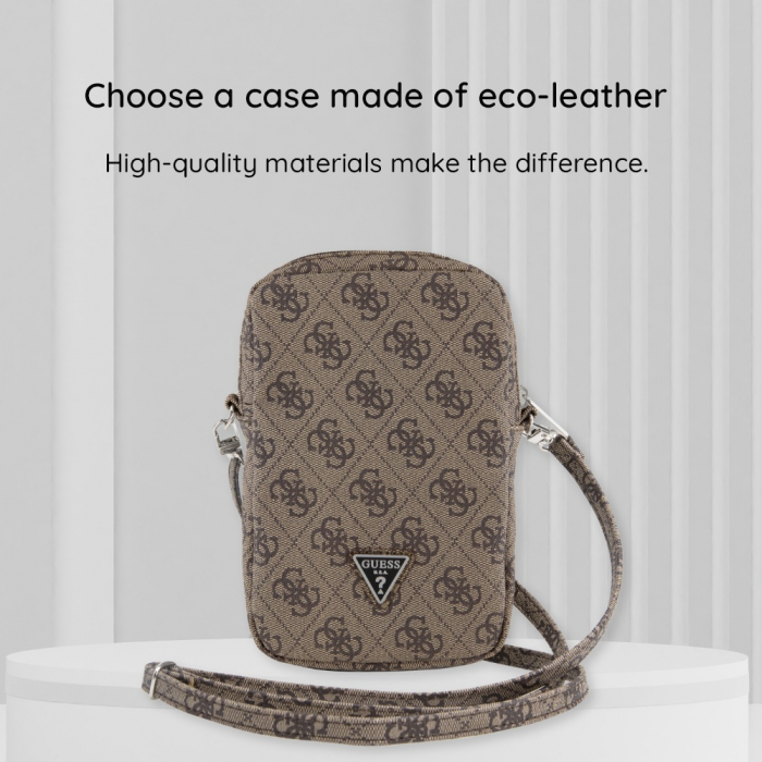 Guess - Universal Phone Pouch Zip Triangle 4G (GUWBZPGSTEGD) - Universal, Adjustable Strap, Zip Closure - Light Gold [6]