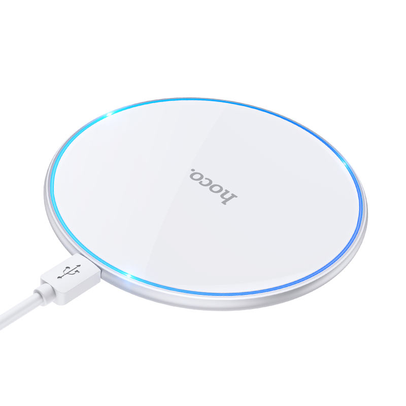 Hoco (CW6 Pro) - Incarcator Wireless, Ultra Thin, 15W, Qi Charging, Ambient Light, White [4]