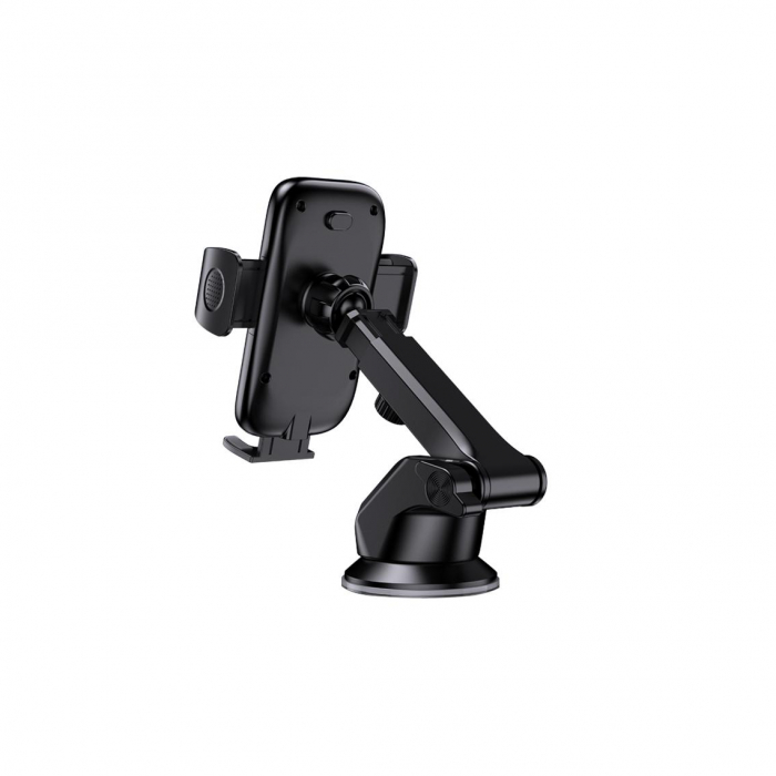 Kaku (KSC-1183) - Suport Auto, Wireless cu incarcare Wireless, 15W, fixare dubla, montaj Bord, cleme laterale, AutoGravity, 360°, Black [4]