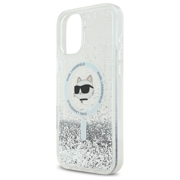 Karl Lagerfeld - Glitter Liquid MagSafe (KLHMP16SLGCHSGH) - iPhone 16 - Transparent Choupette Head [2]