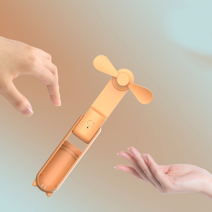 Mini Portable Hand Fan (HZ001) - 2000mAH, USB Rechargeable, 3 Speeds Adjustable - Black [2]