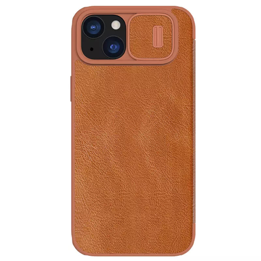 Nillkin - Qin Leather Case - iPhone 15 Plus - Brown [1]
