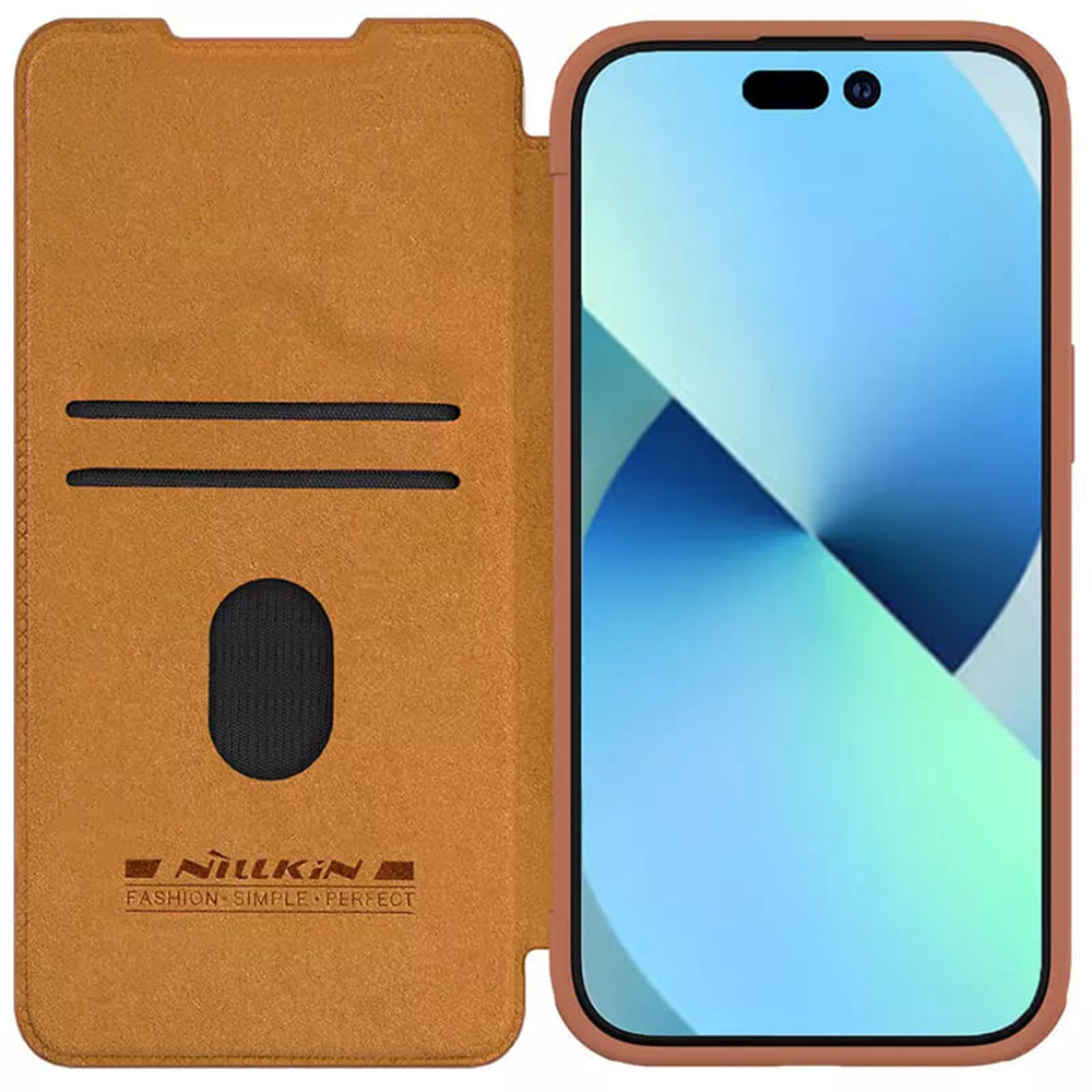 Nillkin - Qin Leather Case - iPhone 15 Plus - Brown [6]