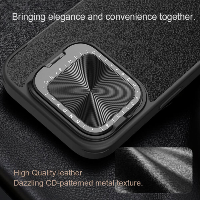 Nillkin - Qin Prop Leather Case - iPhone 16 Pro - Black [6]