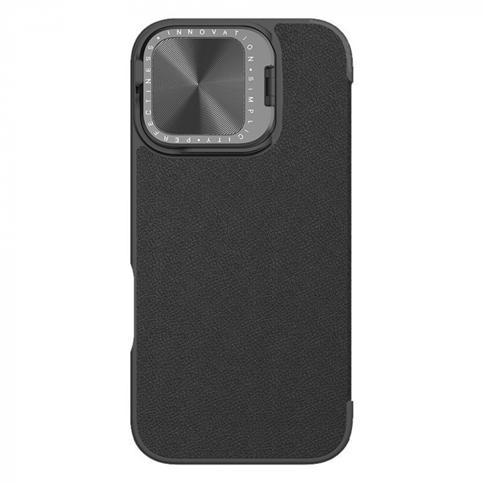 Nillkin - Qin Prop Plain Leather Case - iPhone 16 - Black [2]