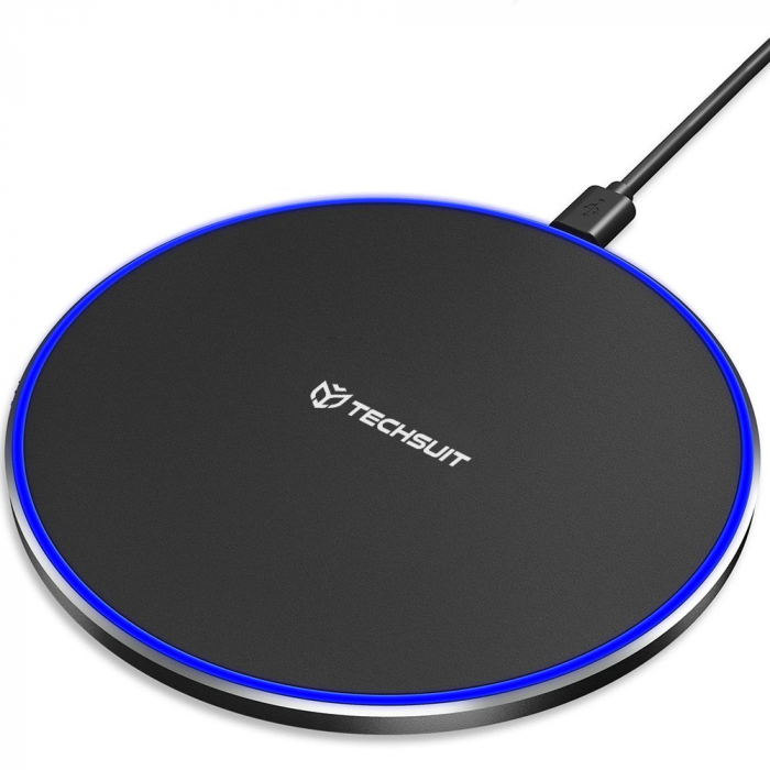 Techsuit - Wireless Charger Premium (CHWR031) - RGB Colors, 15W, 3A - Black [3]