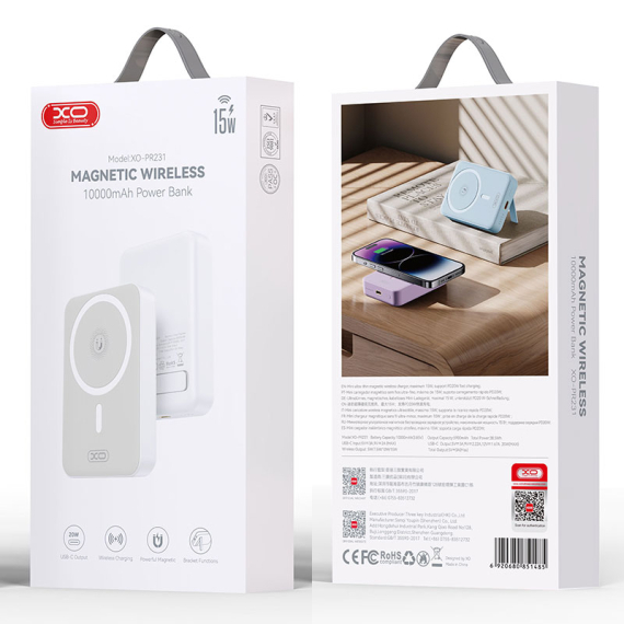 XO (PR231) - Baterie Externa, PowerBank Wireless 15W+PD20W, Magnetica, Suport Stand, 10000mAh, Fast Charge [2]