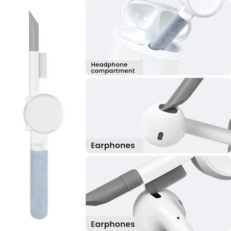 10 in 1 Cleaner Kit (LMTS) - Tools for Screen, Keyboard, Earbuds, PC Monitor - White [3]