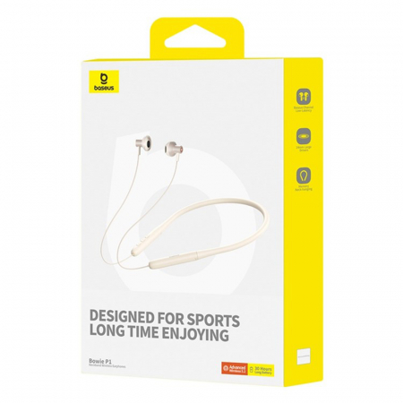 Baseus - Bluetooth Earphones Bowie P1 (A00025800223-Z1) - Half In-ear Neckband, Bluetooth 5.2 - Stellar White [5]