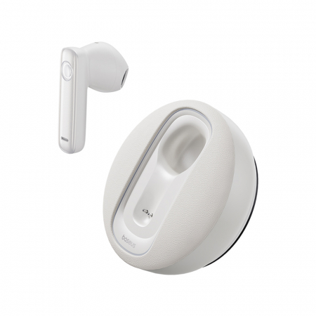 Casti - Baseus - Bluetooth Headset CM10 (A00054700211-00) - for Car with Dual-Mic Noise Cancellation, Bluetooth - White