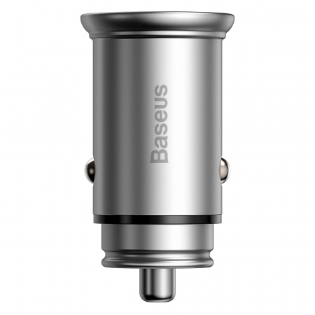 Baseus - Car Charger Circular Metal (CCALL-BS0S) - Type-C, USB, PPS 30W, Multi Protocol - Silver [3]