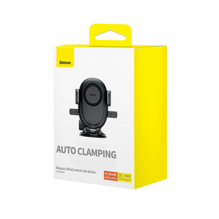 Baseus - Car Holder UltraControl Lite Series (C40351700111-00) - Suction Cup Mounting Base, for 7.2inch Max - Cluster Black [4]