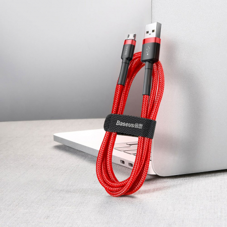 Baseus - Data Cable Cafule (CAMKLF-C09) - USB to Micro-USB, 1.5A, 2m - Red [6]