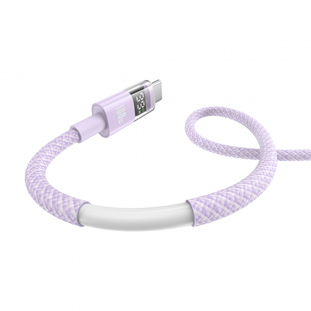 Baseus - Data Cable Display 2 (P10382702511-01) - Fast Charging, Type-C to Type-C, Digital Display, 100W, 2m - Nebula Purple [4]