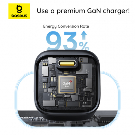 Baseus - Wall Charger PicoGo  - GaN, Fast Charging, 45W, USB-C - Baby Pink [7]
