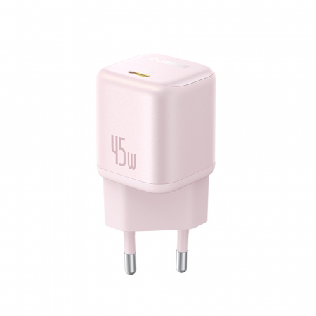 Încărcătoare de rețea - Baseus - Wall Charger PicoGo  - GaN, Fast Charging, 45W, USB-C - Baby Pink
