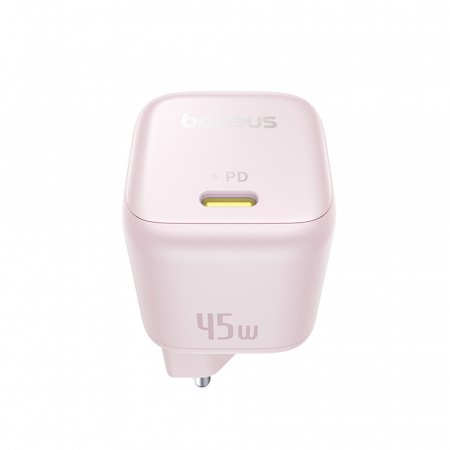 Baseus - Wall Charger PicoGo  - GaN, Fast Charging, 45W, USB-C - Baby Pink [5]