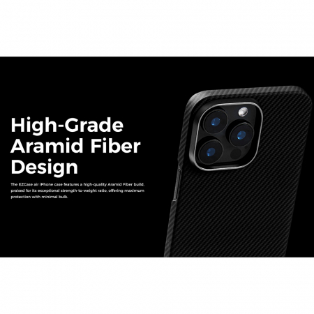 Edizard - Air MagSafe Case - iPhone 16 Pro Max - Black - Kevlar [2]