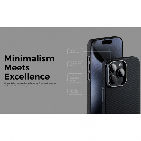 Edizard - Air MagSafe Case - iPhone 16 Pro Max - Black - Kevlar [3]