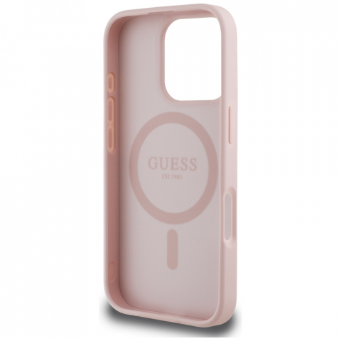 Guess - Grained Flowers MagSafe (GUHMP16XPGNMPLMP) - iPhone 16 Pro Max - Pink [1]